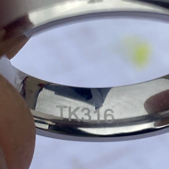 Men's Stainless Steel Ring Matte Stripe Chrome Edge size 10 - Picture 5 of 5